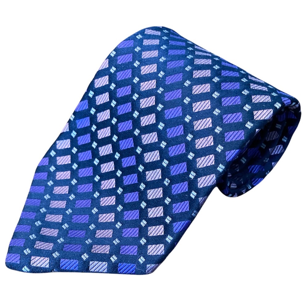 EMANUEL UNGARO•100% IMPORTED SILK PURPLE MEN’S TIE •